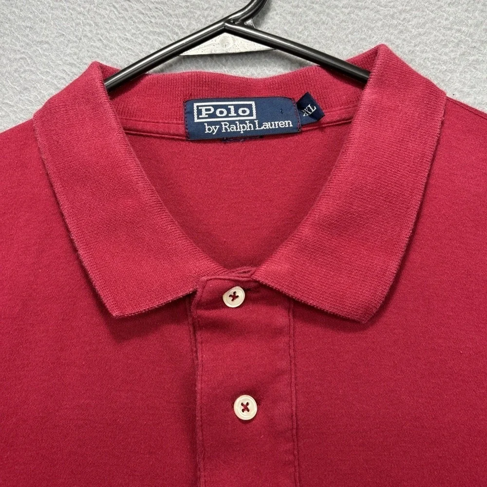 Vintage polo Ralph Lauren shirt Mens 2XL Red‎ flesh pony Short Sleeves Preppy